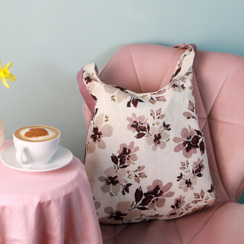 Kabelka XL orchidea ľanová — foto 6