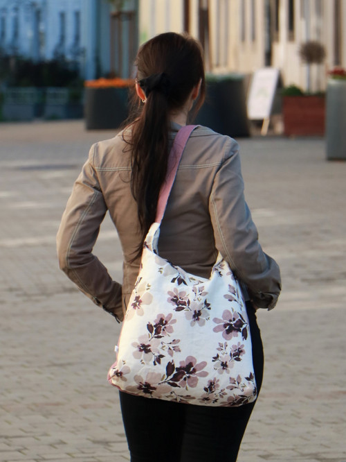 Kabelka XL orchidea ľanová — foto 2