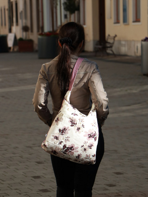 Kabelka XL orchidea ľanová — foto 5