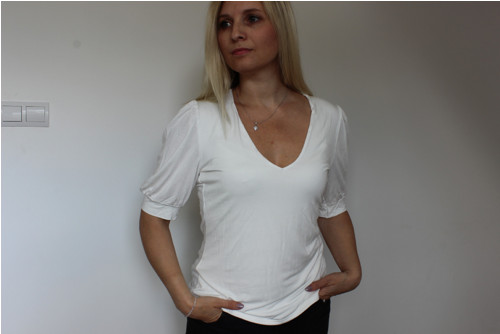 Tričko s puff rukávy CREAMY — foto 2