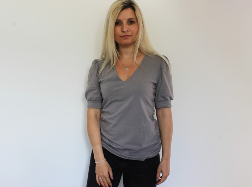 Tričko s puff rukávy GREY — foto 2