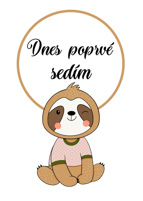 Milníkové kartičky - roztomilý lenochod — foto 3