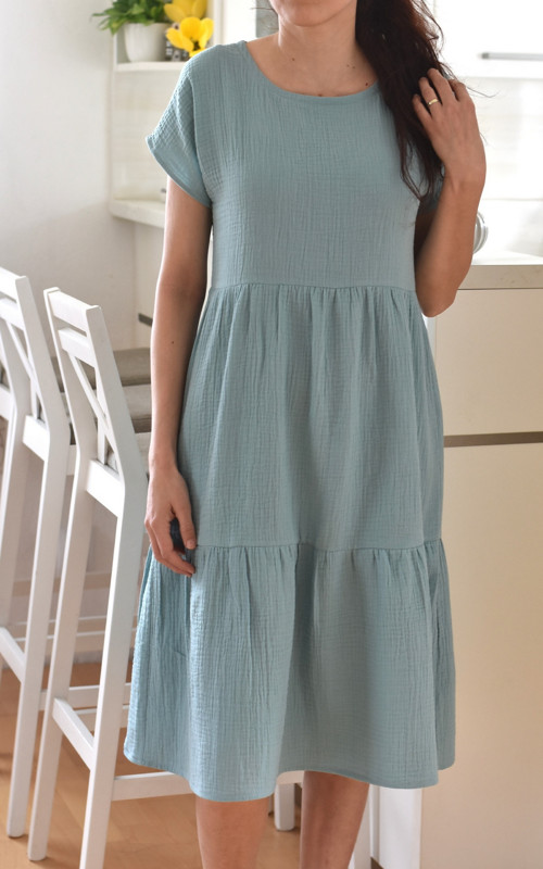 Mušelínové šaty - teal — foto 2