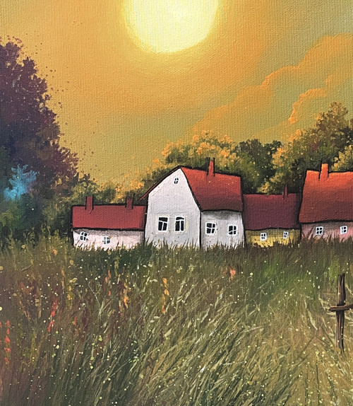 Zapadá slunéčko - 40x40cm — foto 2