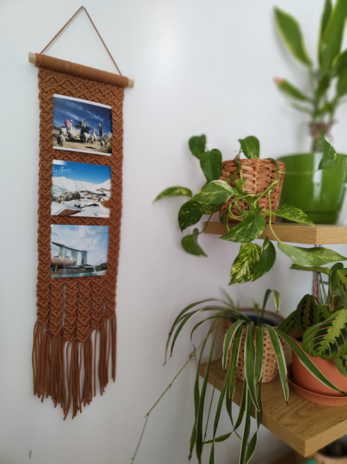 Macramé rámeček Karamelová hnědá — foto 3