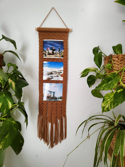 Macramé rámeček Karamelová hnědá — foto 2