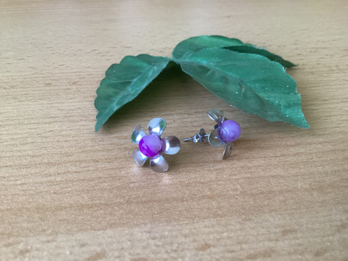 Náušnice - Květinky s Ametystem — foto 2