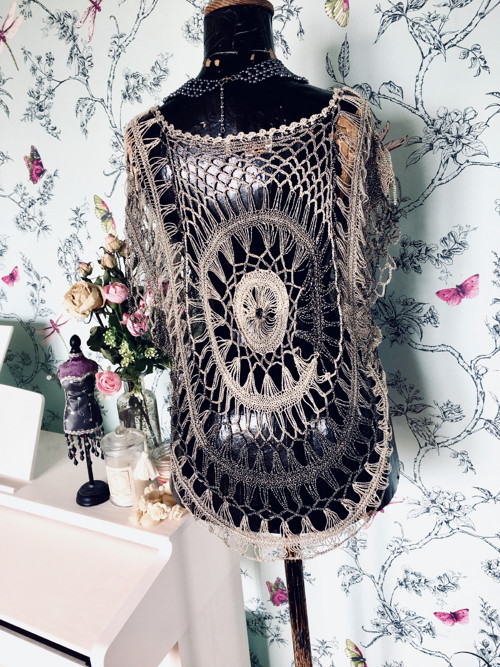 Boho hippie tunika háčkovaná — foto 4