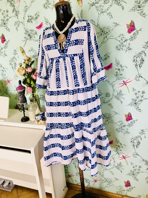 Šaty boho modrobílé — foto 2