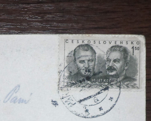POHLEDNICE přání, květiny, 1951 — foto 2