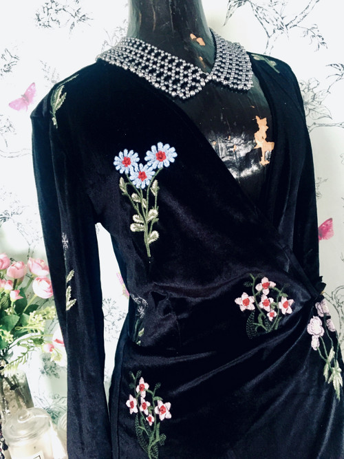 Šaty vintage zavinovací, herbář — foto 2