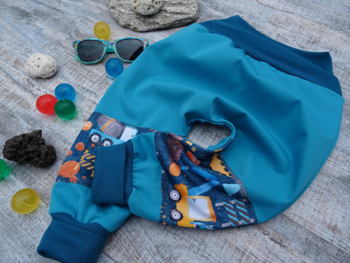 BAGGY SOFTSHELL elast.letní petrol * stavba — foto 6