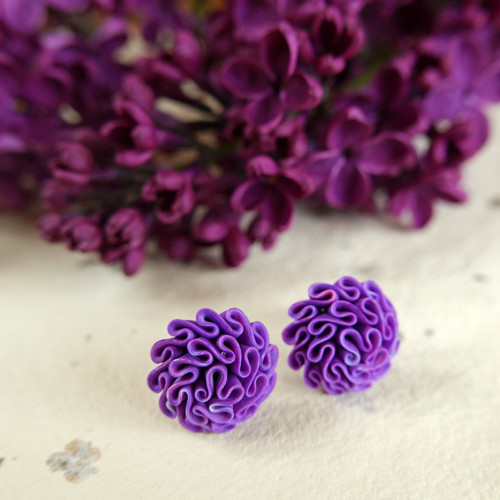 Náušnice purpurové — foto 2