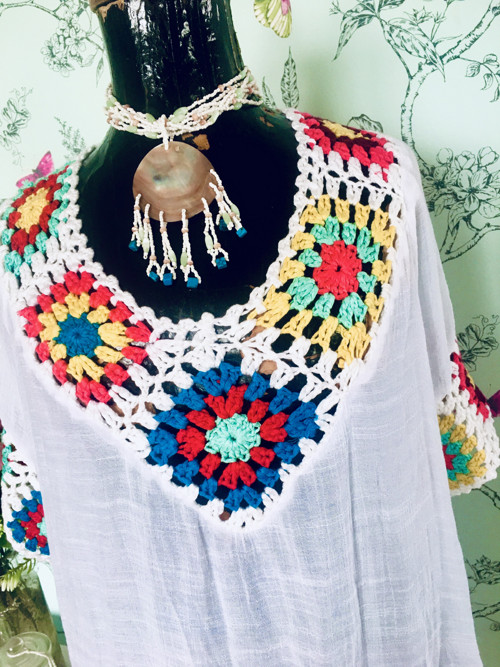 Tunika boho hippie s háčkováním — foto 2