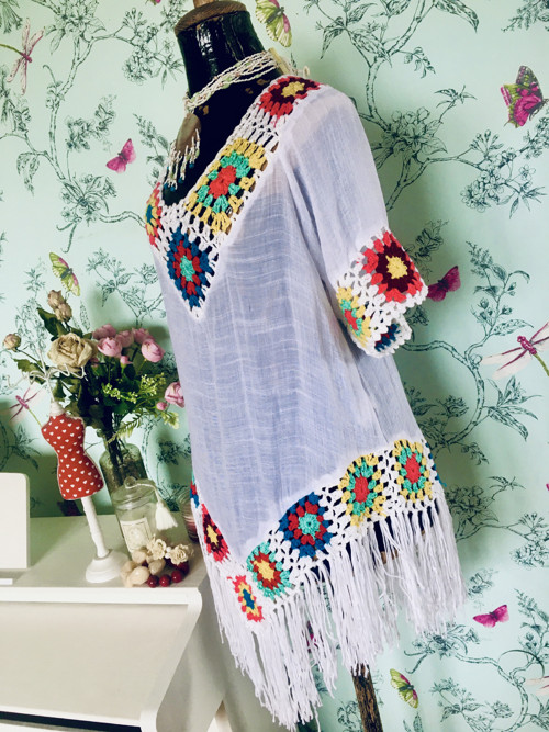 Tunika boho hippie s háčkováním — foto 3