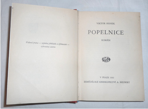 Viktor HÁNEK: Popelnice • román 1932 — foto 3