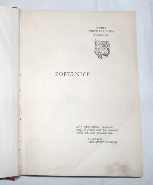 Viktor HÁNEK: Popelnice • román 1932 — foto 2