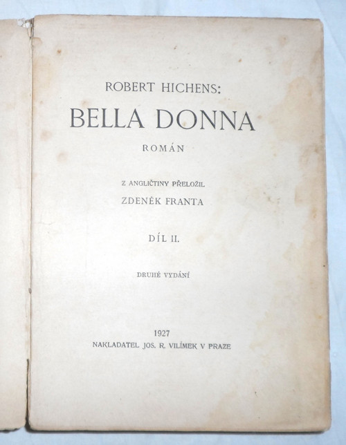 Robert Hichens: BELLA DONNA, II. díl, 1927 — foto 3