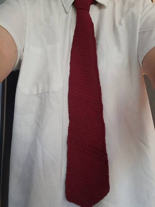 Háčkovaná kravata Bordó — foto 3