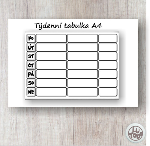 Týdenní plánovací tabulka A4 pro školáky — foto 3