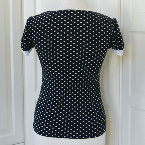 VINTAGE DOTS... tričko s krajkou — foto 4
