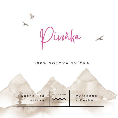 Pivoňka, sójová svíčka (120ml S) — foto 2