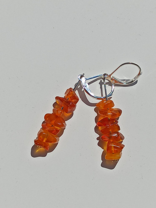Náušnice, imitace jantaru. — foto 2