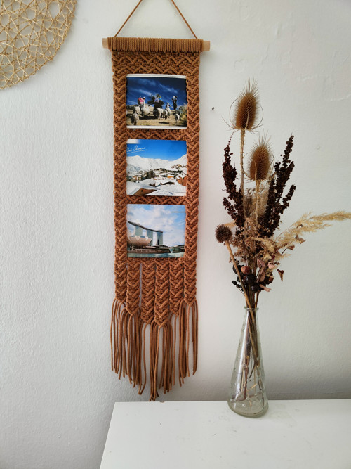 Macramé rámeček Karamelová hnědá — foto 4