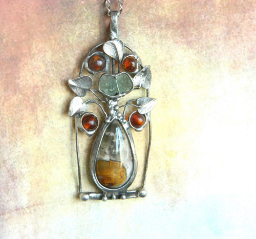 Amulet - Strom klidu /vltavín a jantar/ — foto 3