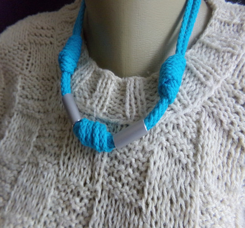Náhrdelník - Do modra laděný lanový — foto 3