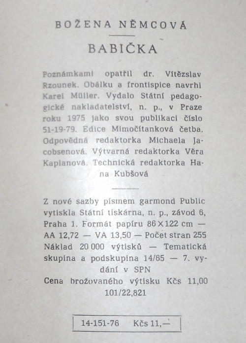 Božena Němcová: BABIČKA, 1975 — foto 4