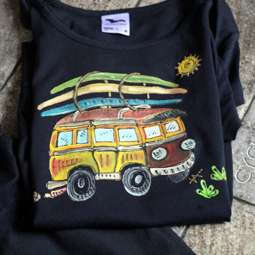 Malované triko vel. M SKLADEM BUS — foto 2