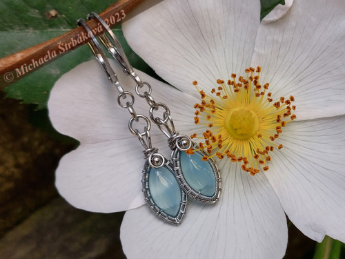Náušnice s chalcedonem "sky blue" — foto 2