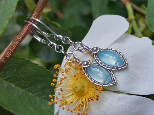 Náušnice s chalcedonem "sky blue" — foto 4