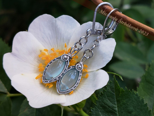 Náušnice s chalcedonem "sky blue" — foto 3
