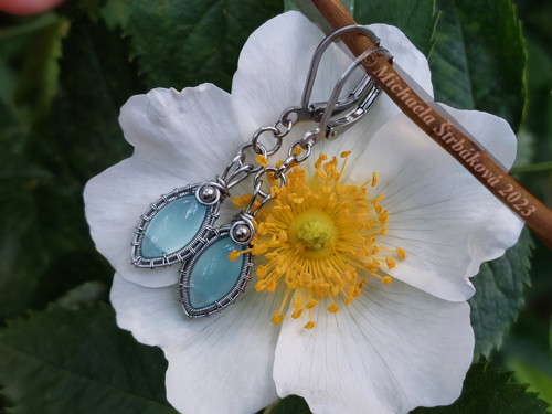 Náušnice s chalcedonem "sky blue" — foto 5