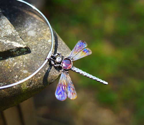 Nerezový náhrdelník... " Red dragonfly " — foto 3