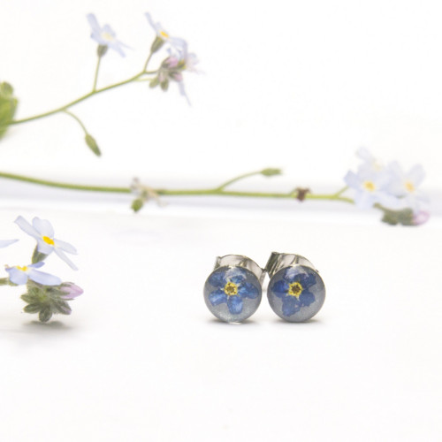 Pomněnkové mini náušnice 6 mm — foto 3