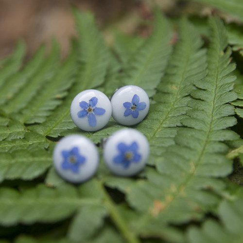 Pomněnkové náušnice 10 mm — foto 6