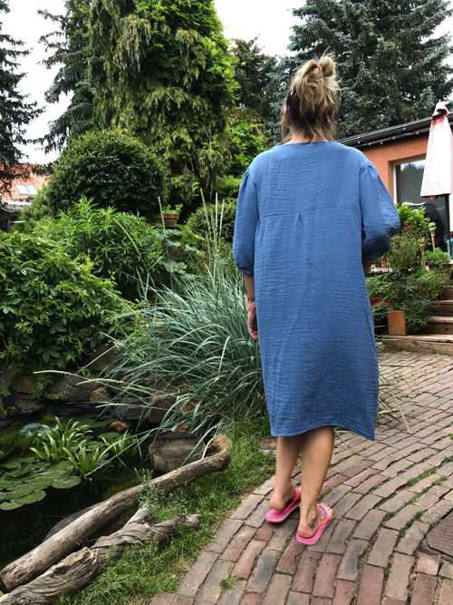 Modré mušelínové - oversized — foto 2