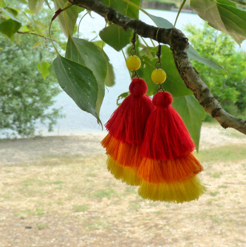 Dlouhé náušnice - sluneční — foto 3