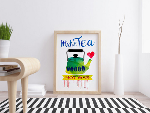 Retro čajová konvice III - Make tea not war — foto 3