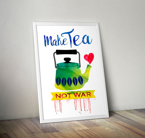 Retro čajová konvice III - Make tea not war — foto 5