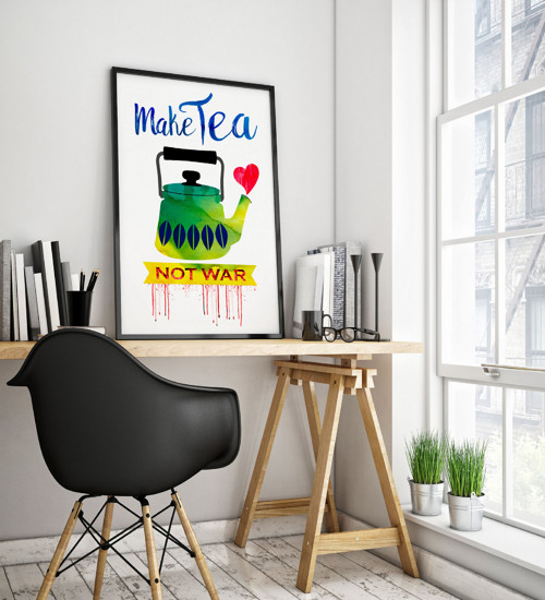 Retro čajová konvice III - Make tea not war — foto 2