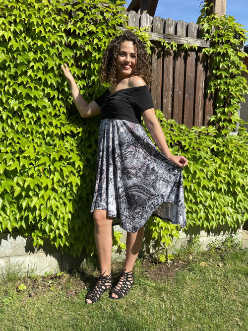 Šaty Claudia - černošedé 42-44 VELIKOST SLEVA — foto 4