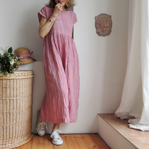 RUTH šaty len - Rays Magenta — foto 3