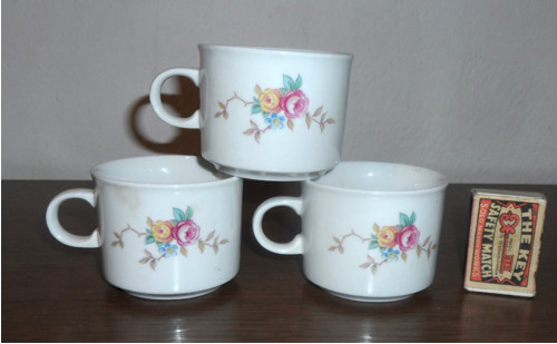 3x porcelánový ŠÁLEK • Colditz / GDR — foto 2