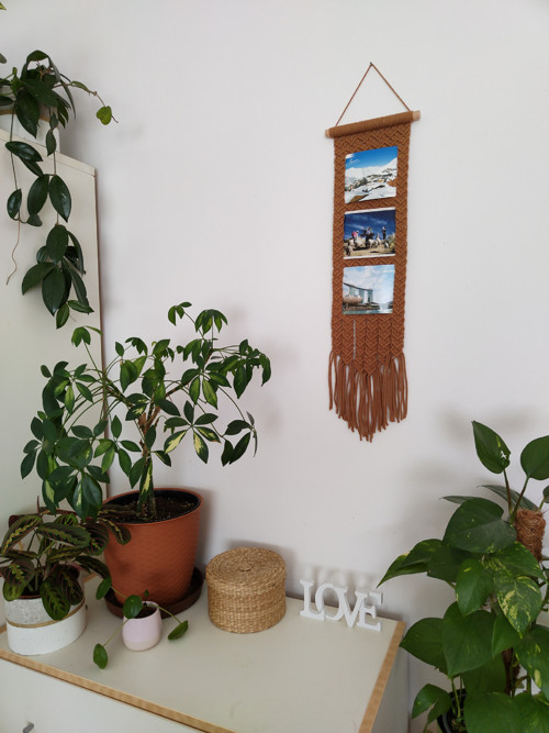 Macramé rámeček Karamelová hnědá — foto 5