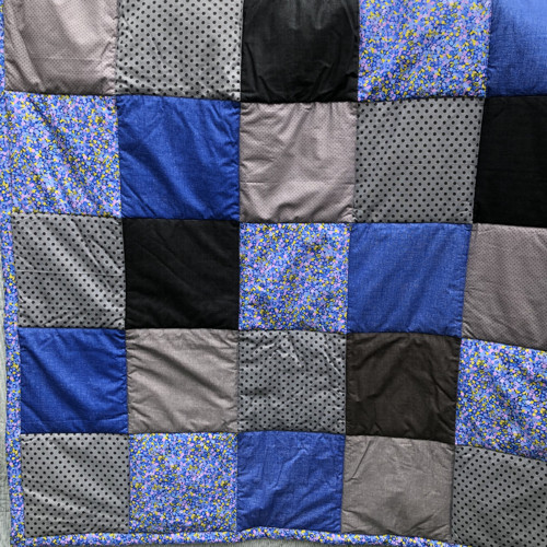 Modro modrá - patchworková deka — foto 2