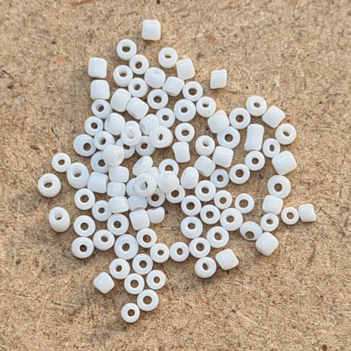 Skleněný rokajl bílý, 2 mm, 90g — foto 2